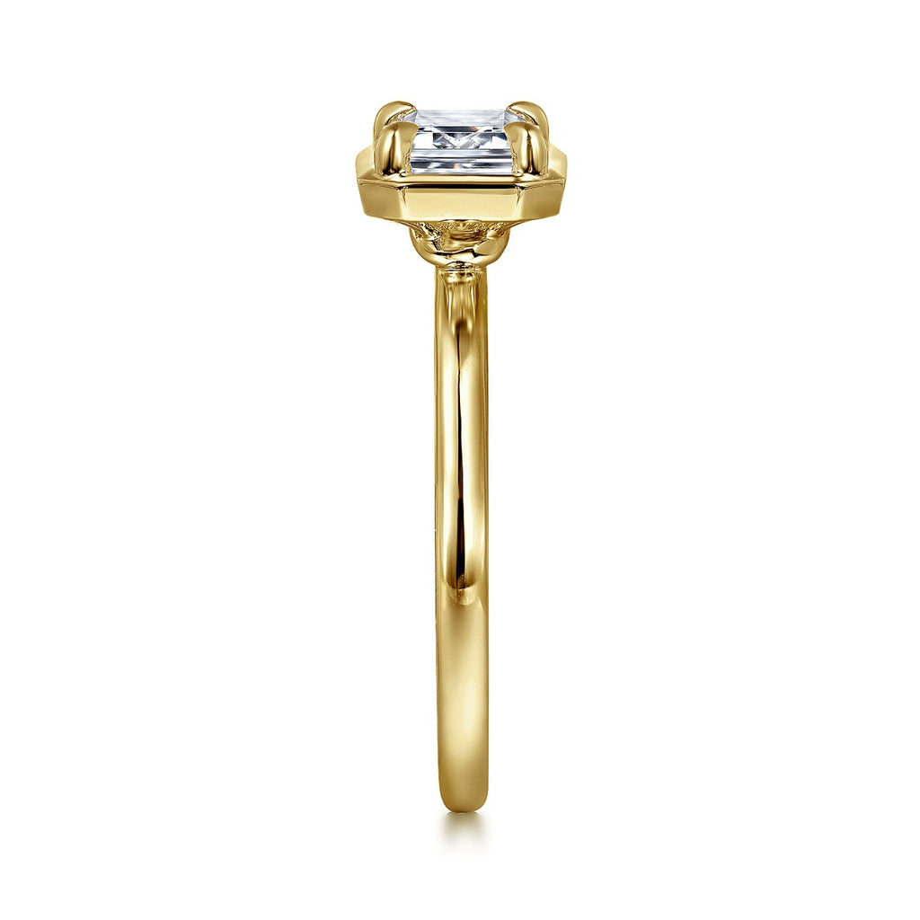 Linen - 14K Yellow Gold Emerald Semi-Mount Ring