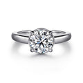 Geo - 14K White Gold Round Semi-Mount Ring