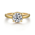 Geo - 14K Yellow Gold Round Semi-Mount Ring