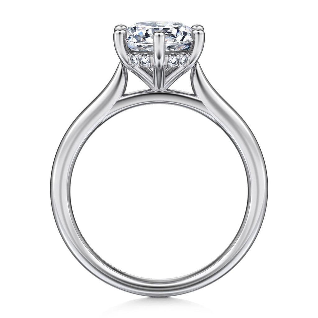 Aviva - 14K White Gold Round Solitaire Semi-Mount Ring