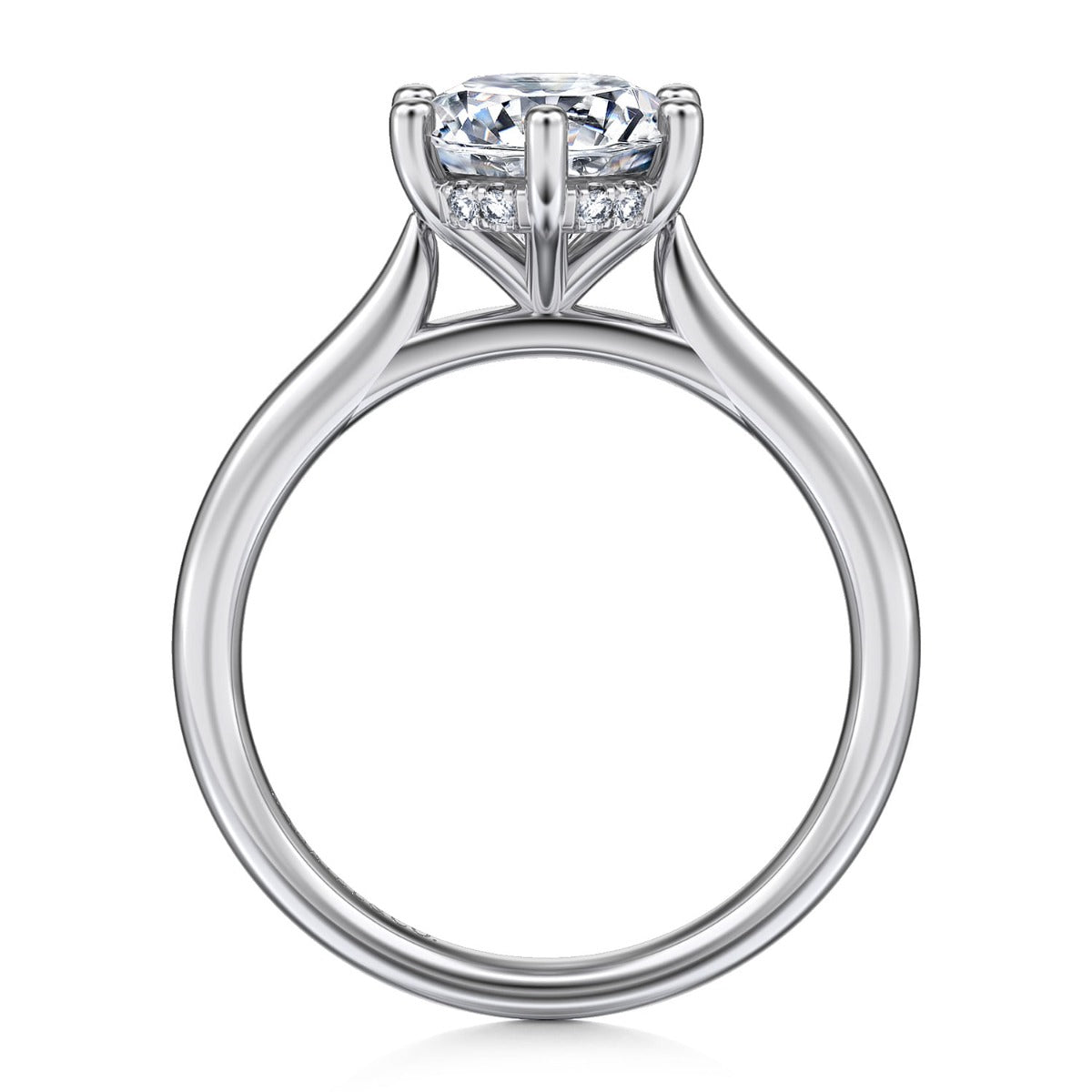 Aviva - 14K White Gold Round Solitaire Semi-Mount Ring
