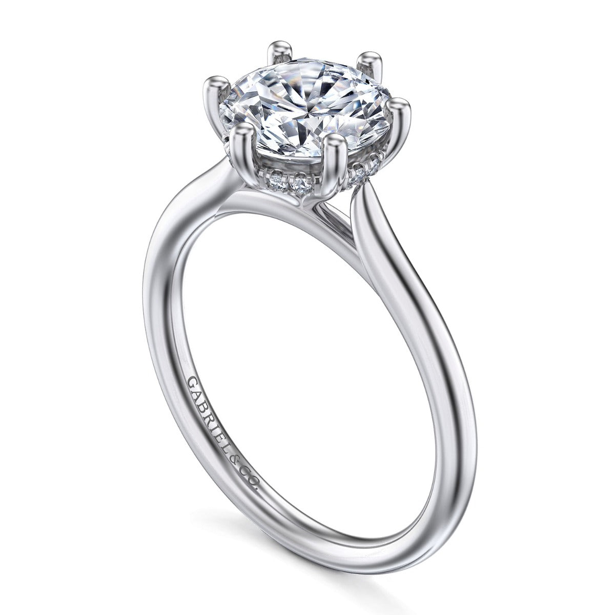 Aviva - 14K White Gold Round Solitaire Semi-Mount Ring