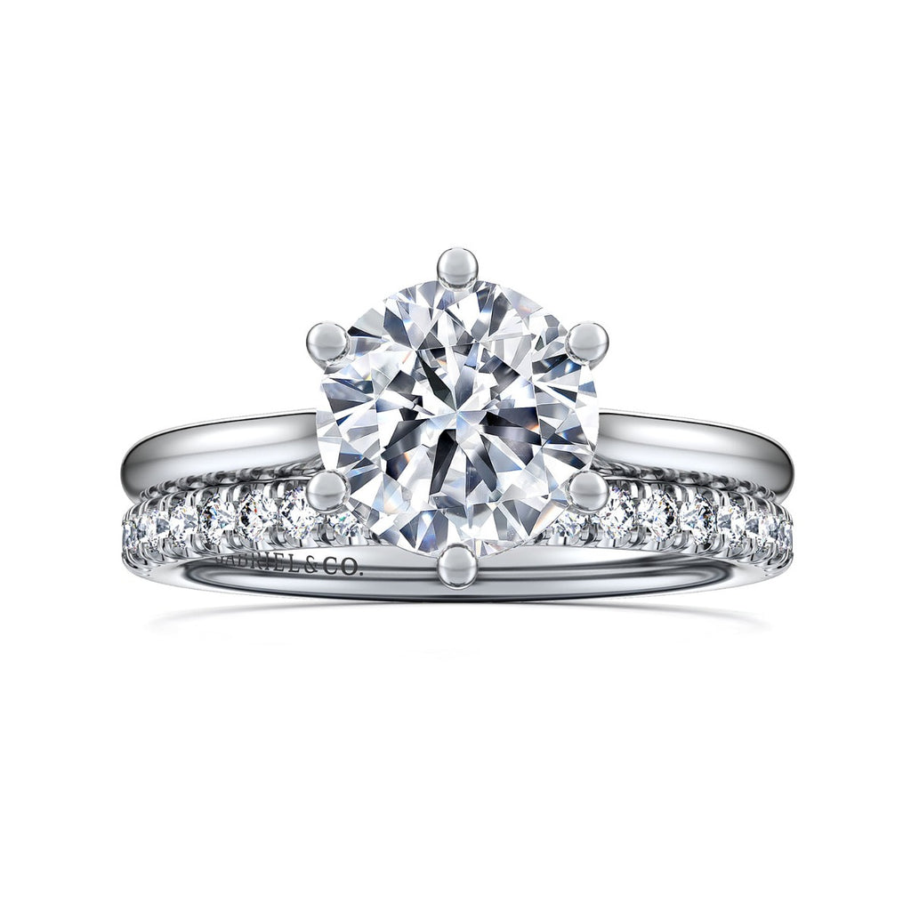 Aviva - 14K White Gold Round Solitaire Semi-Mount Ring