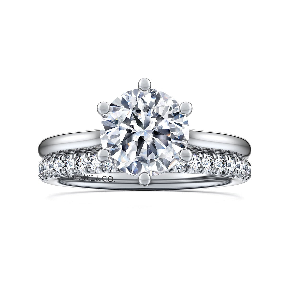Aviva - 14K White Gold Round Solitaire Semi-Mount Ring