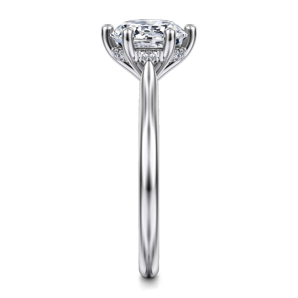 Aviva - 14K White Gold Round Solitaire Semi-Mount Ring