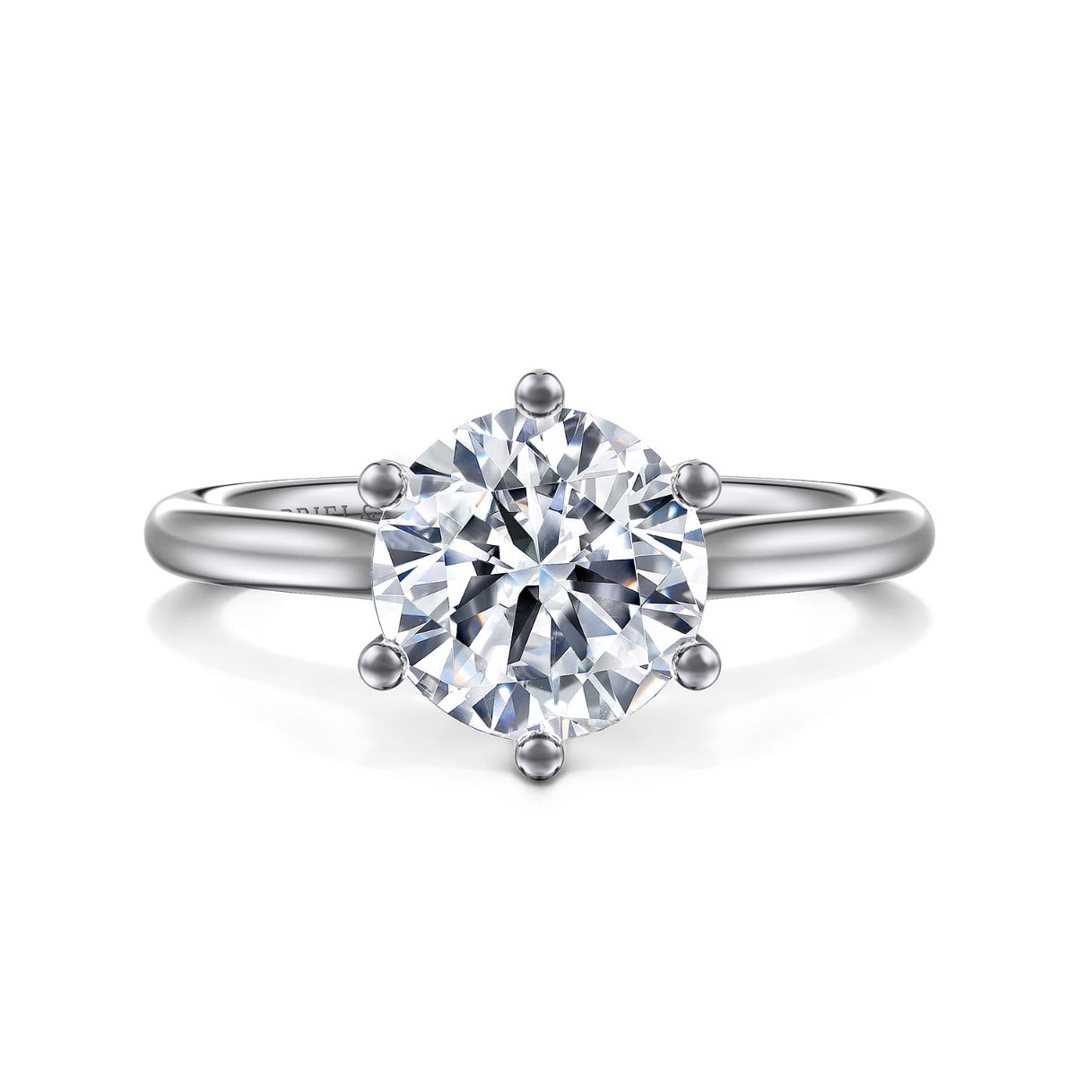 Brave - 14K White Gold Round Solitaire Semi-Mount Ring