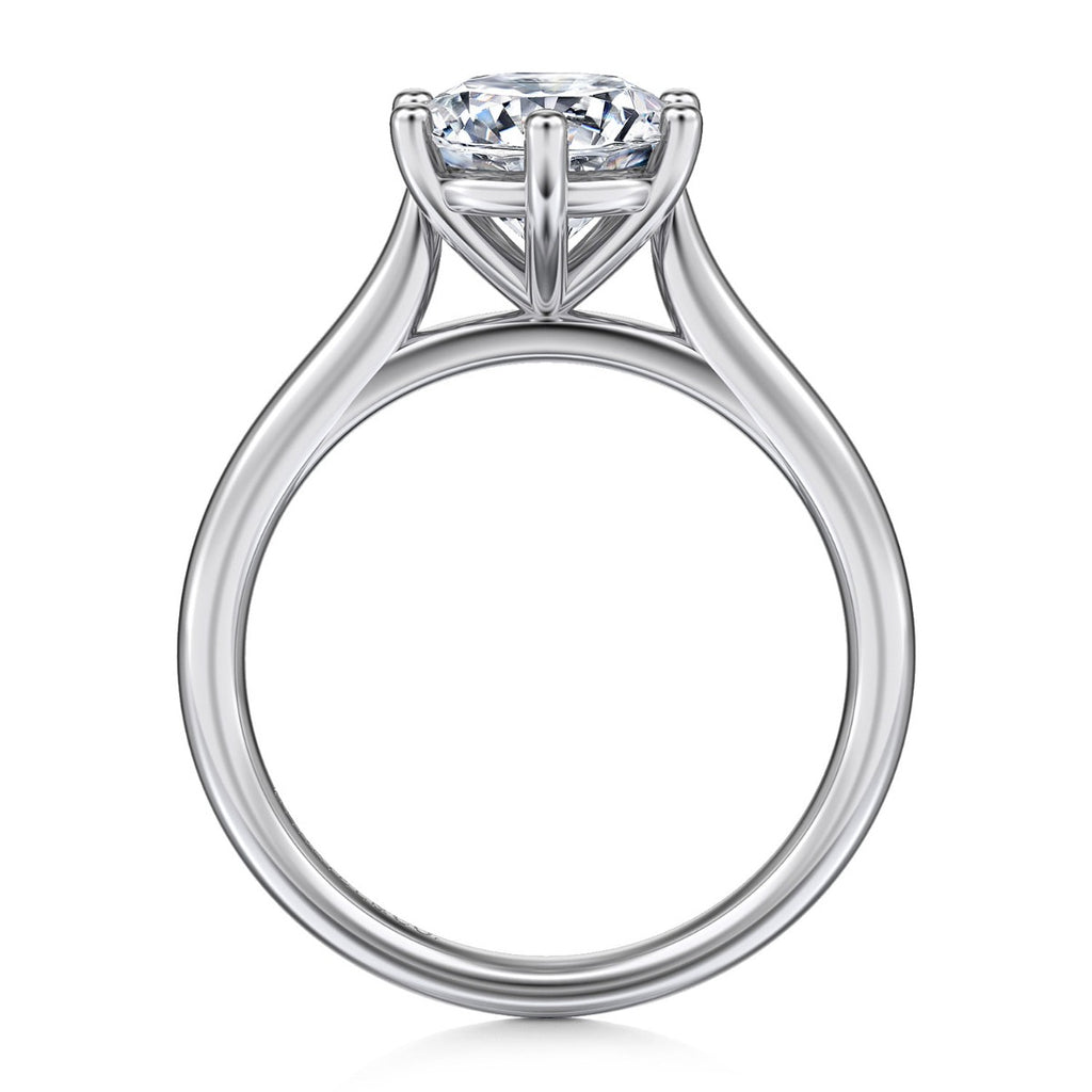 Brave - 14K White Gold Round Solitaire Semi-Mount Ring