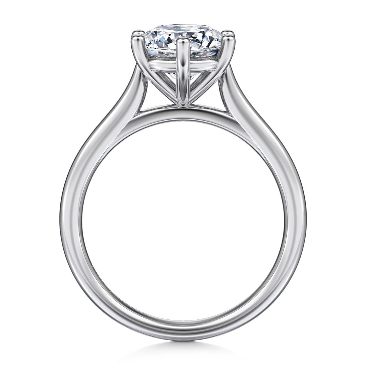 Brave - 14K White Gold Round Solitaire Semi-Mount Ring