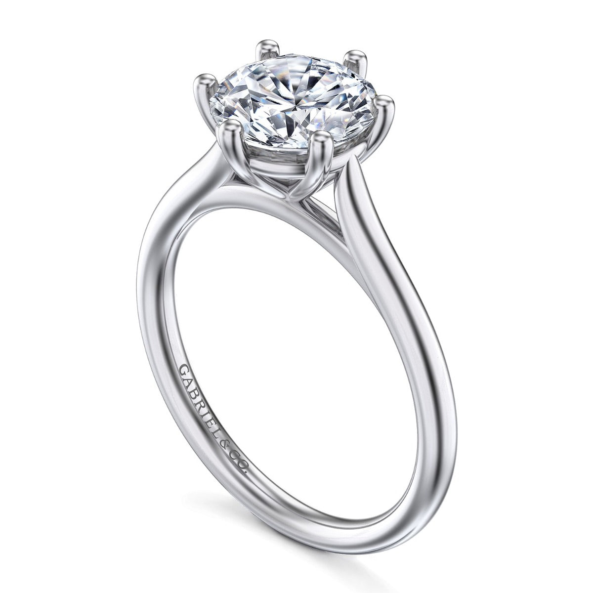 Brave - 14K White Gold Round Solitaire Semi-Mount Ring
