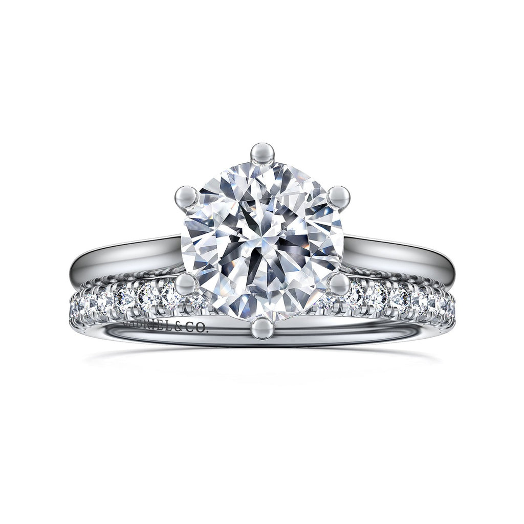Brave - 14K White Gold Round Solitaire Semi-Mount Ring