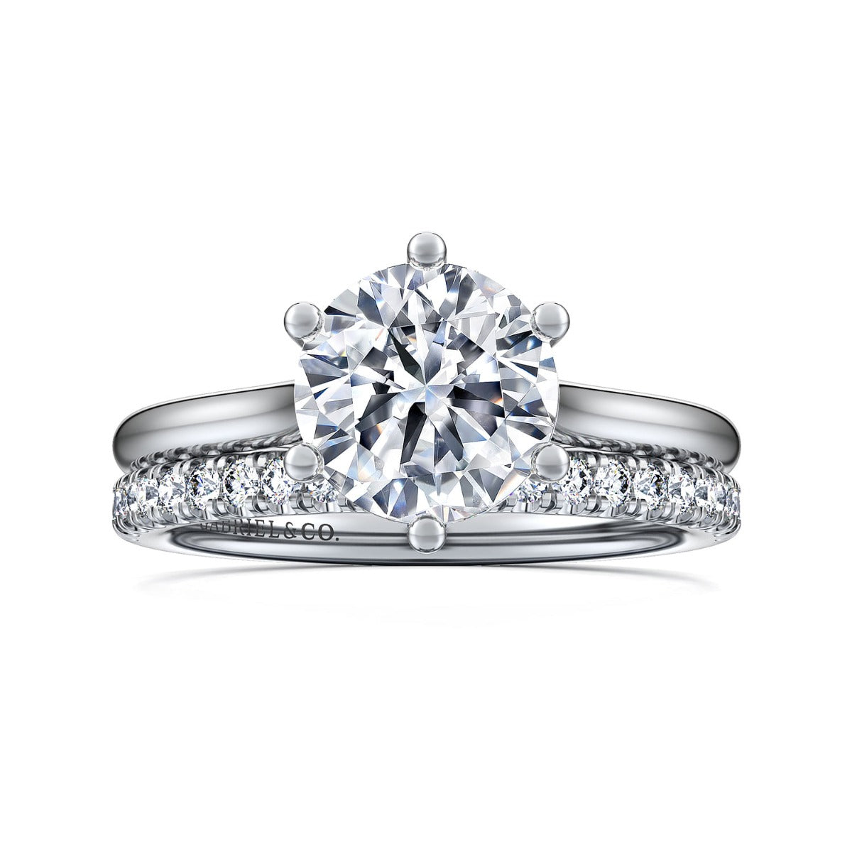 Brave - 14K White Gold Round Solitaire Semi-Mount Ring