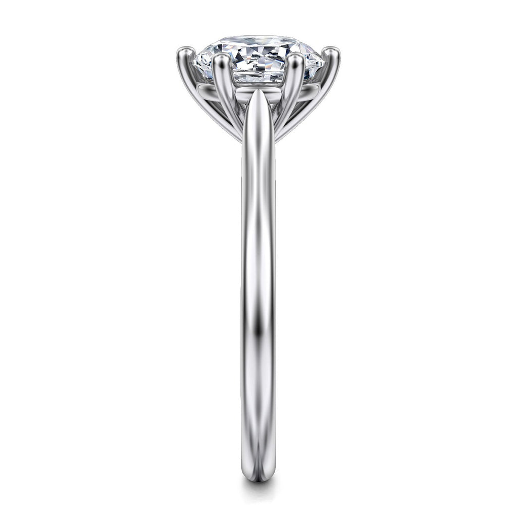 Brave - 14K White Gold Round Solitaire Semi-Mount Ring