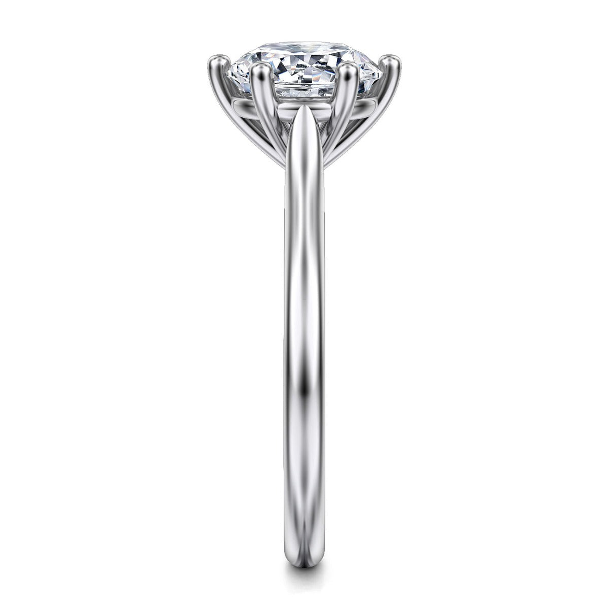 Brave - 14K White Gold Round Solitaire Semi-Mount Ring