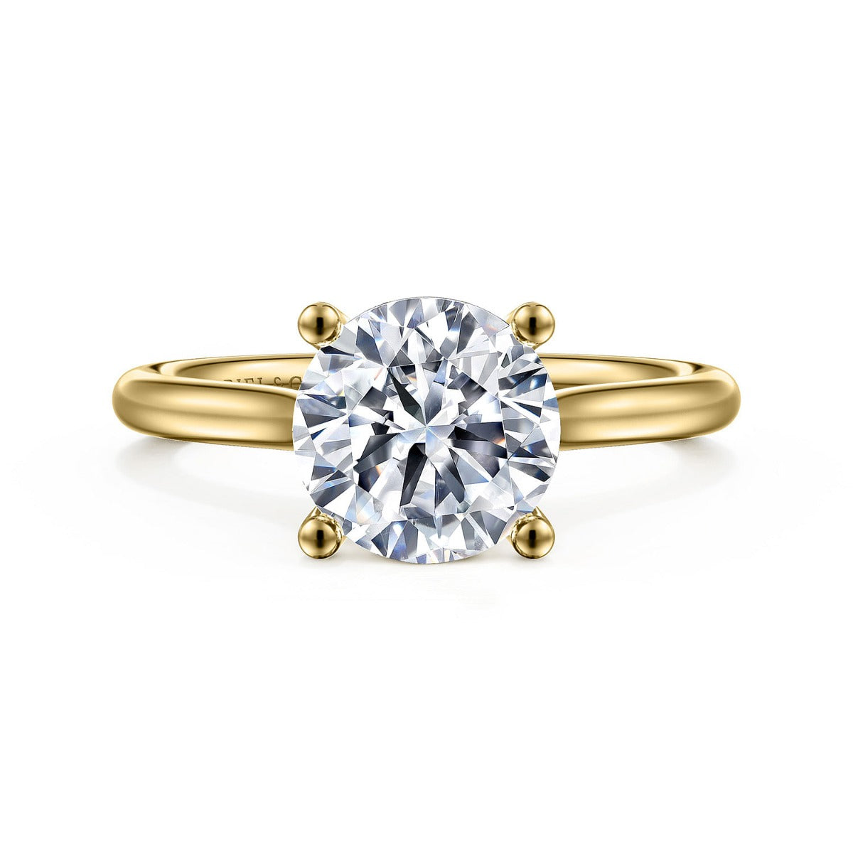 Bravo - 14K Yellow Gold Round Solitaire Semi-Mount Ring