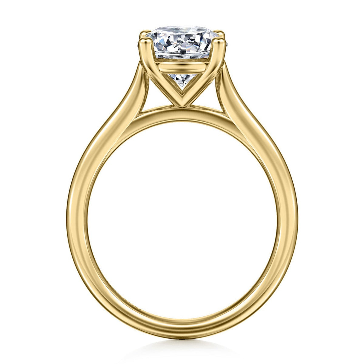 Bravo - 14K Yellow Gold Round Solitaire Semi-Mount Ring