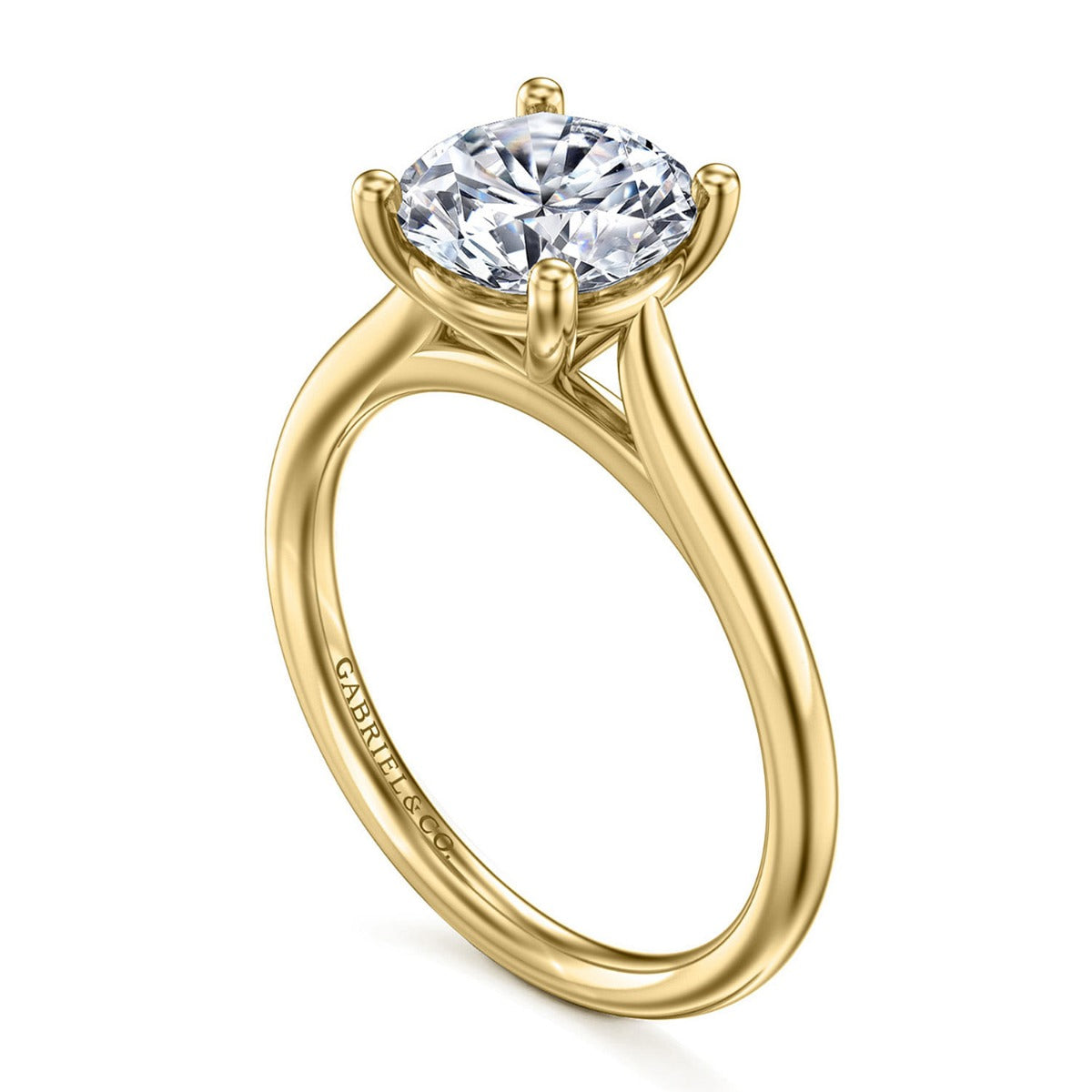 Bravo - 14K Yellow Gold Round Solitaire Semi-Mount Ring