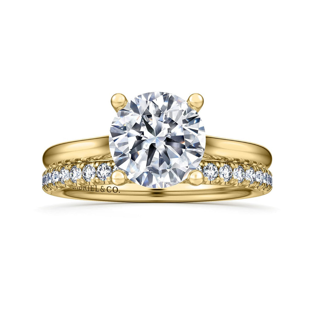 Bravo - 14K Yellow Gold Round Solitaire Semi-Mount Ring