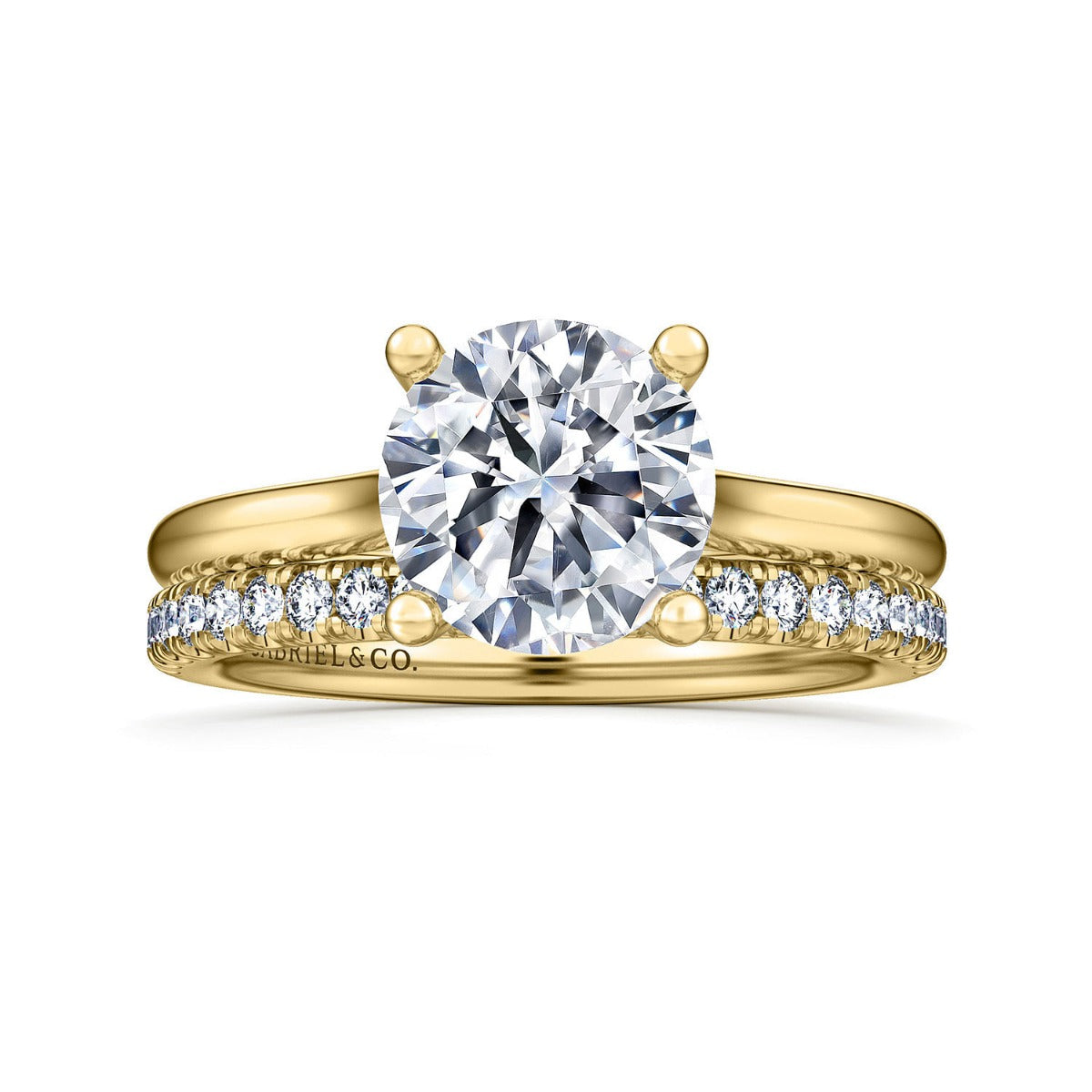 Bravo - 14K Yellow Gold Round Solitaire Semi-Mount Ring