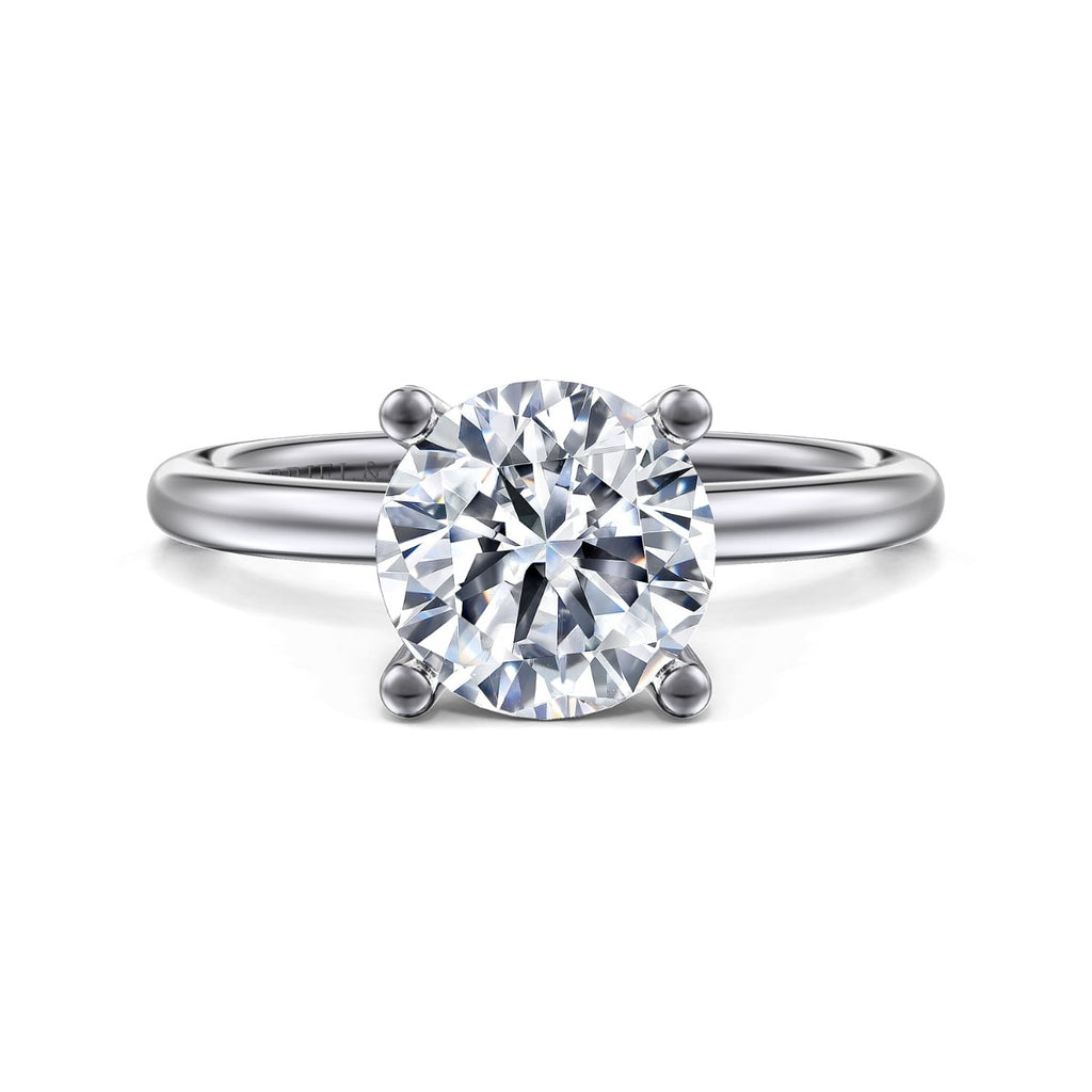 Ella - 14K White Gold Round Solitaire Semi-Mount Ring