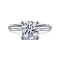 Ella - 14K White Gold Round Solitaire Semi-Mount Ring