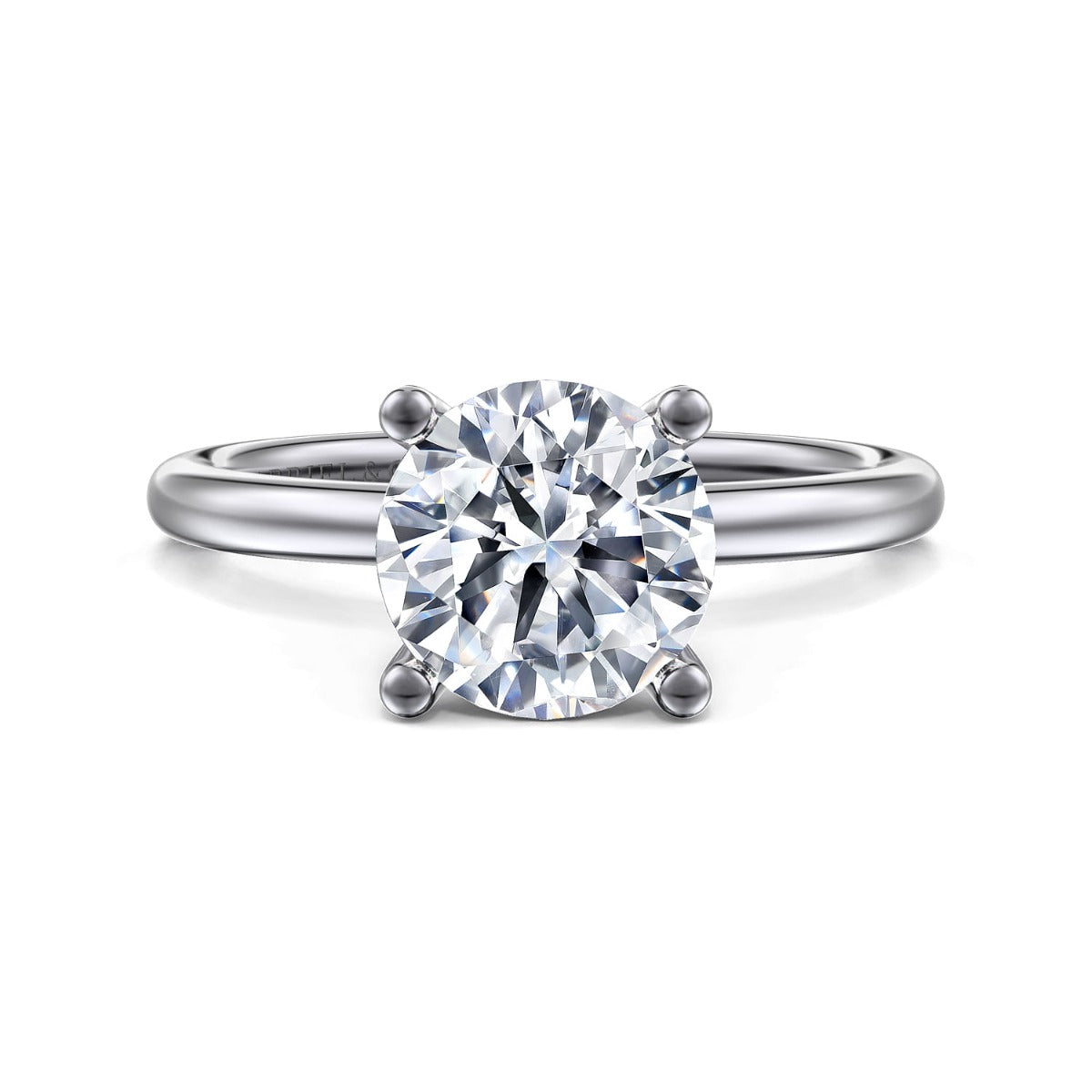 Ella - 14K White Gold Round Solitaire Semi-Mount Ring