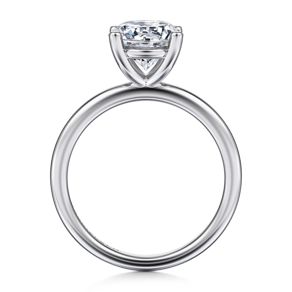 Ella - 14K White Gold Round Solitaire Semi-Mount Ring