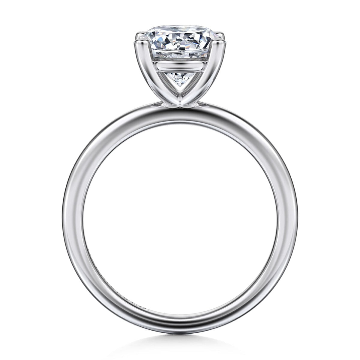 Ella - 14K White Gold Round Solitaire Semi-Mount Ring