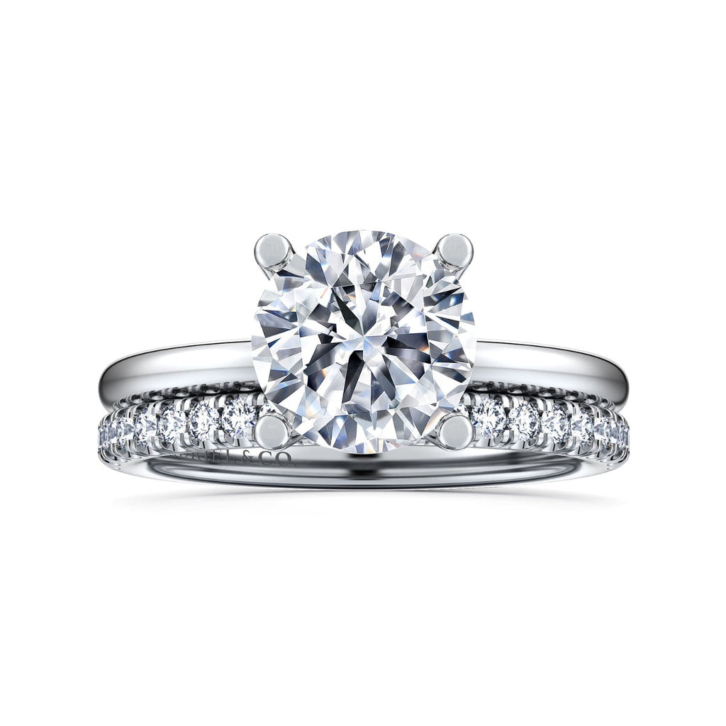 Ella - 14K White Gold Round Solitaire Semi-Mount Ring