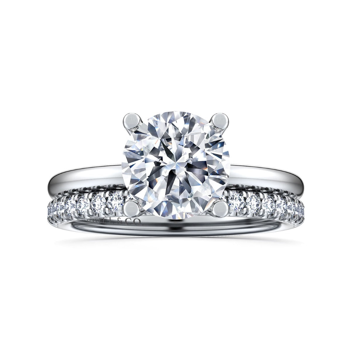 Ella - 14K White Gold Round Solitaire Semi-Mount Ring