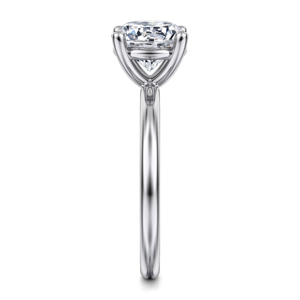 Ella - 14K White Gold Round Solitaire Semi-Mount Ring