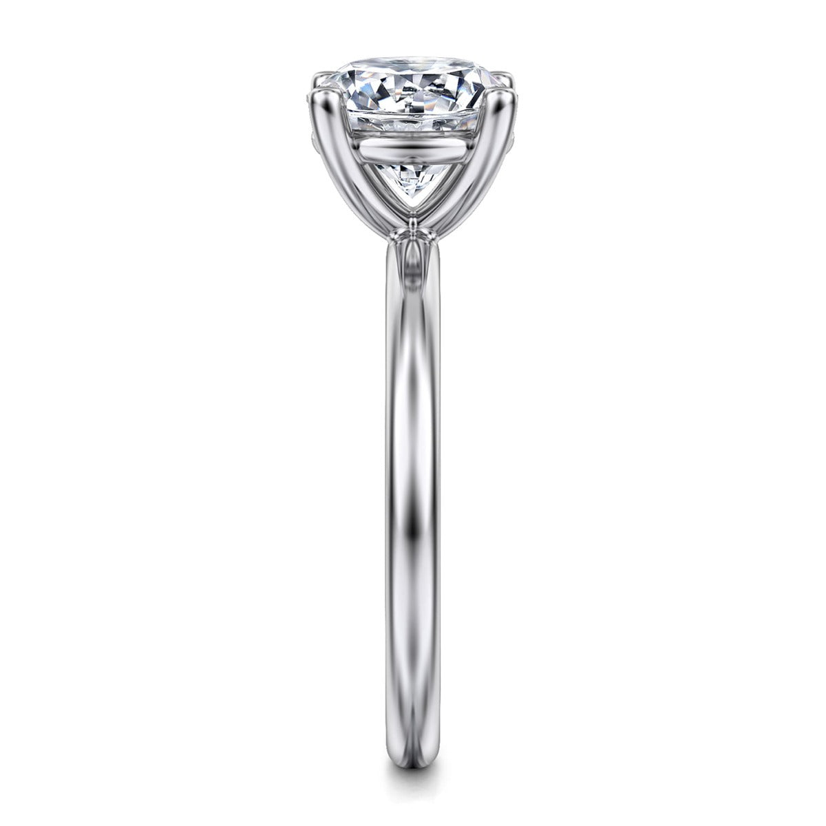 Ella - 14K White Gold Round Solitaire Semi-Mount Ring