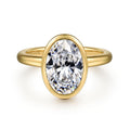 Linny - 14K Yellow Gold Oval Bezel Semi Mount Engagement Ring