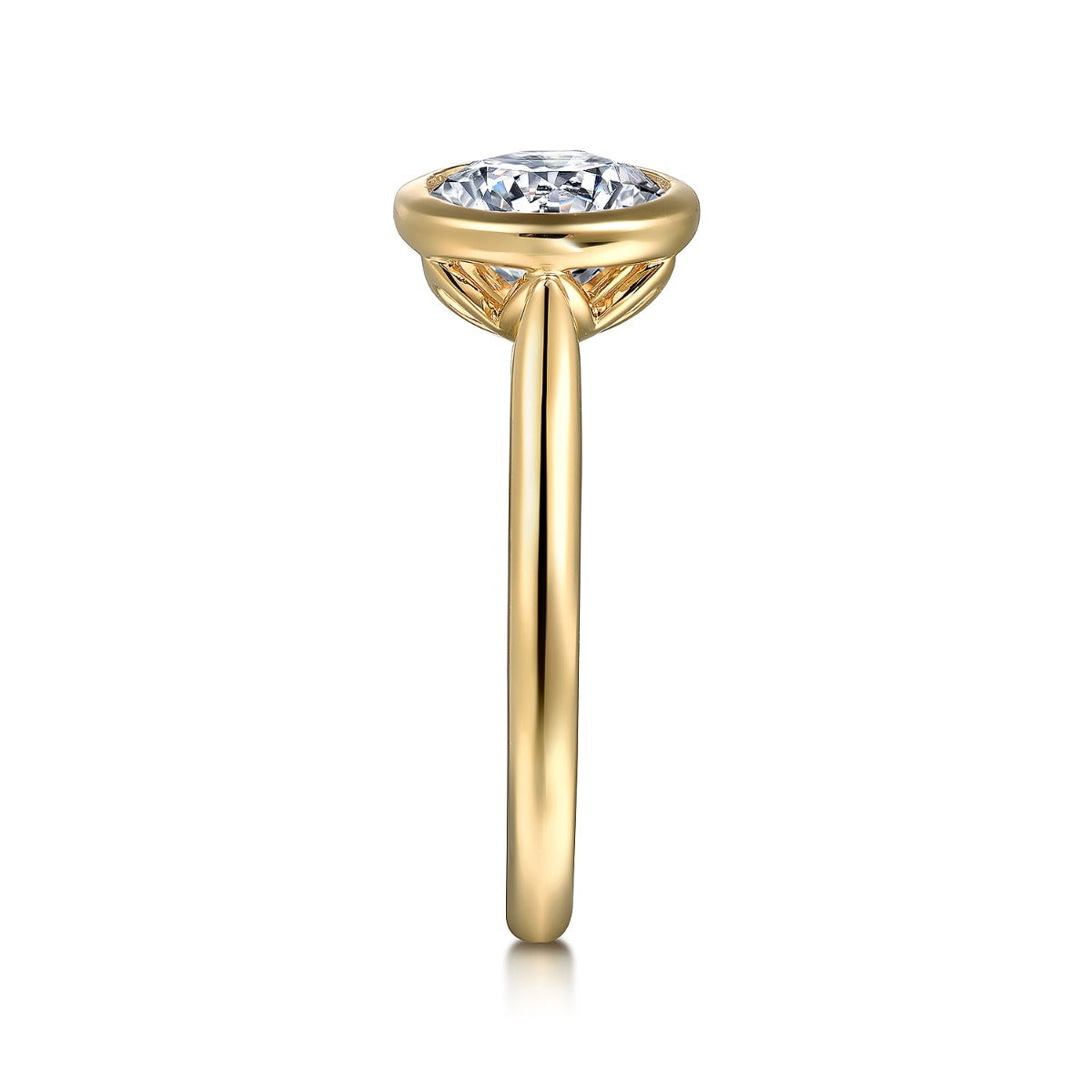 Giovana - 14K Yellow Gold Round Bezel Semi Mount Engagement Ring