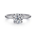 Anushka - 14K White Gold Round Solitaire Diamond Semi-Mount Ring