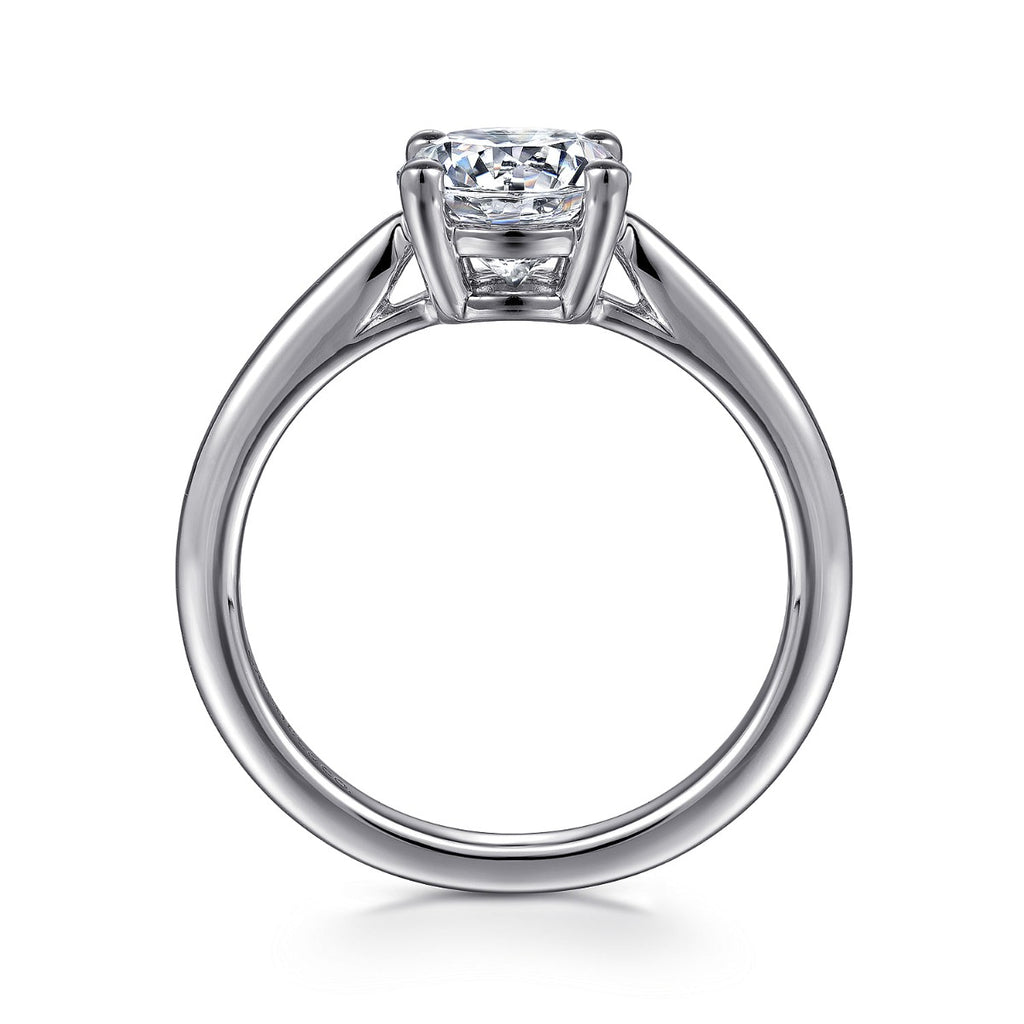 Anushka - 14K White Gold Round Solitaire Diamond Semi-Mount Ring