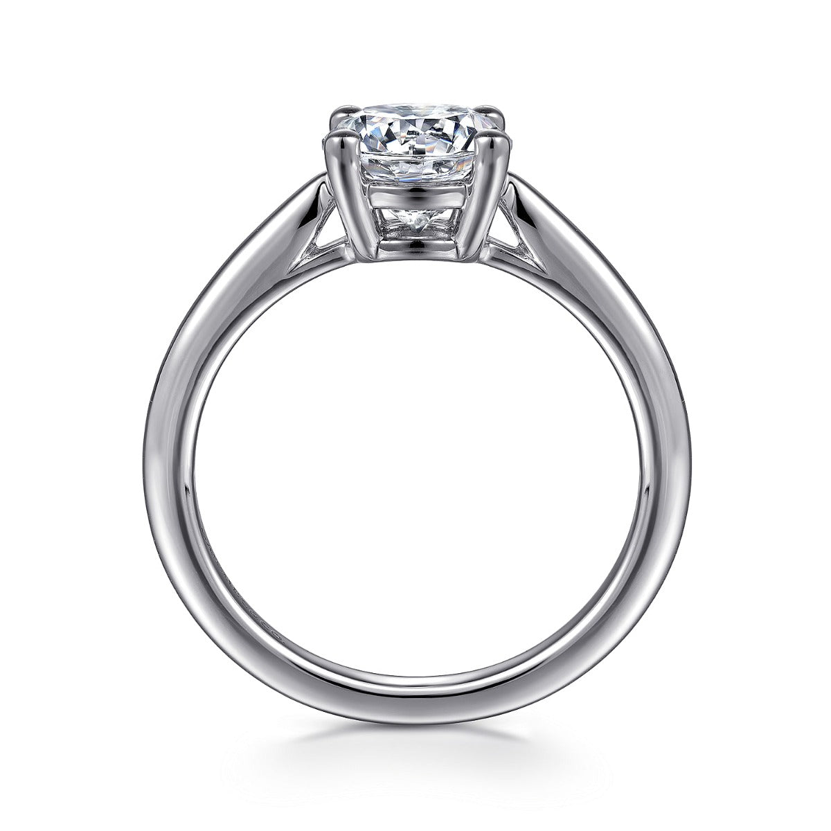 Anushka - 14K White Gold Round Solitaire Diamond Semi-Mount Ring