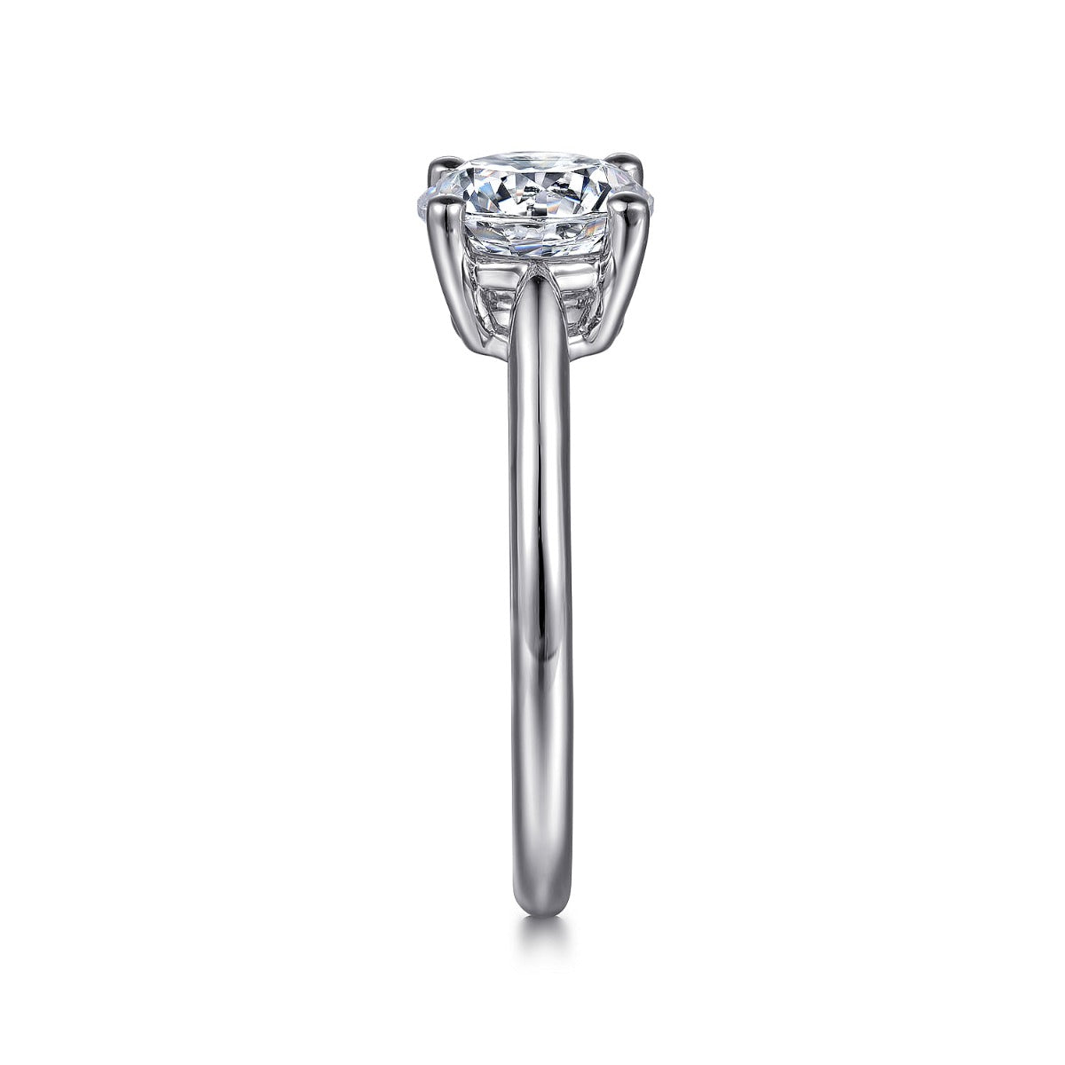 Anushka - 14K White Gold Round Solitaire Diamond Semi-Mount Ring