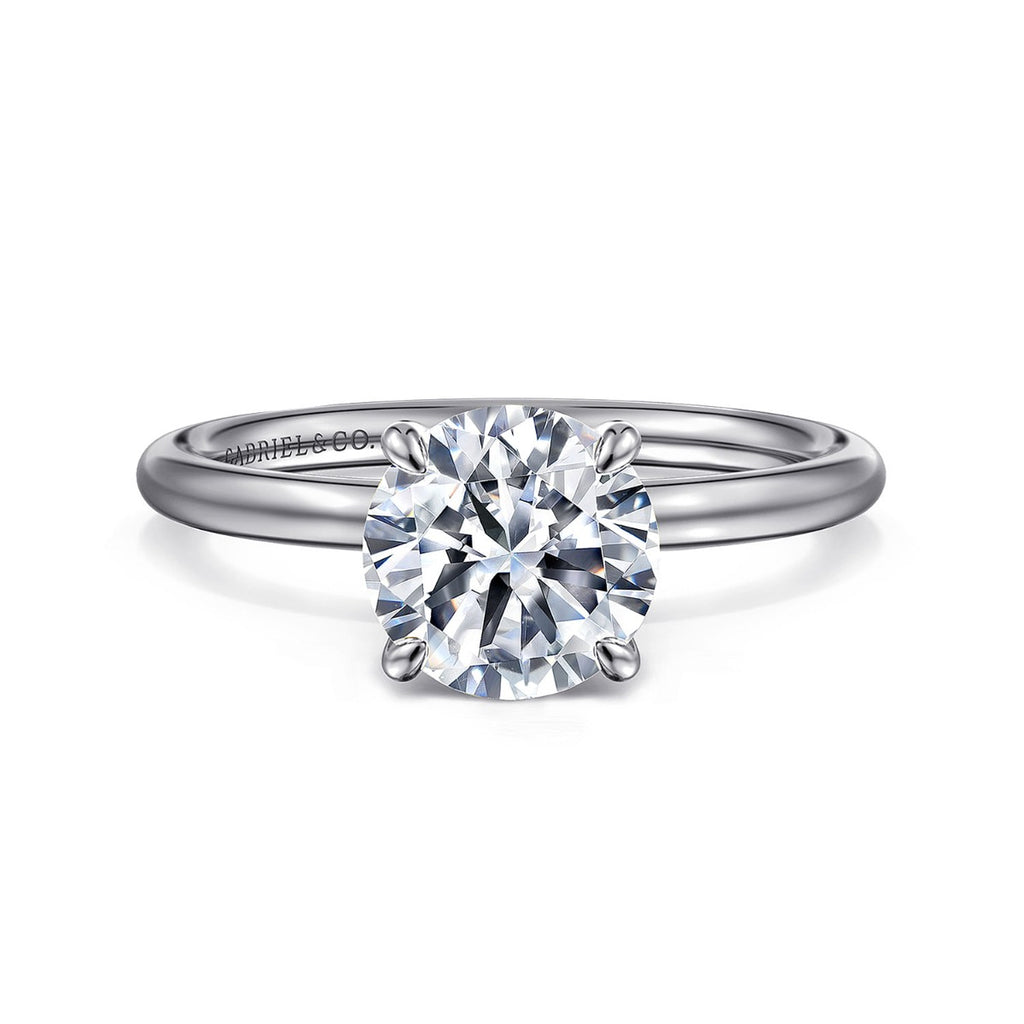 Tiana - 14K White Gold Round Solitaire Semi-Mount Ring
