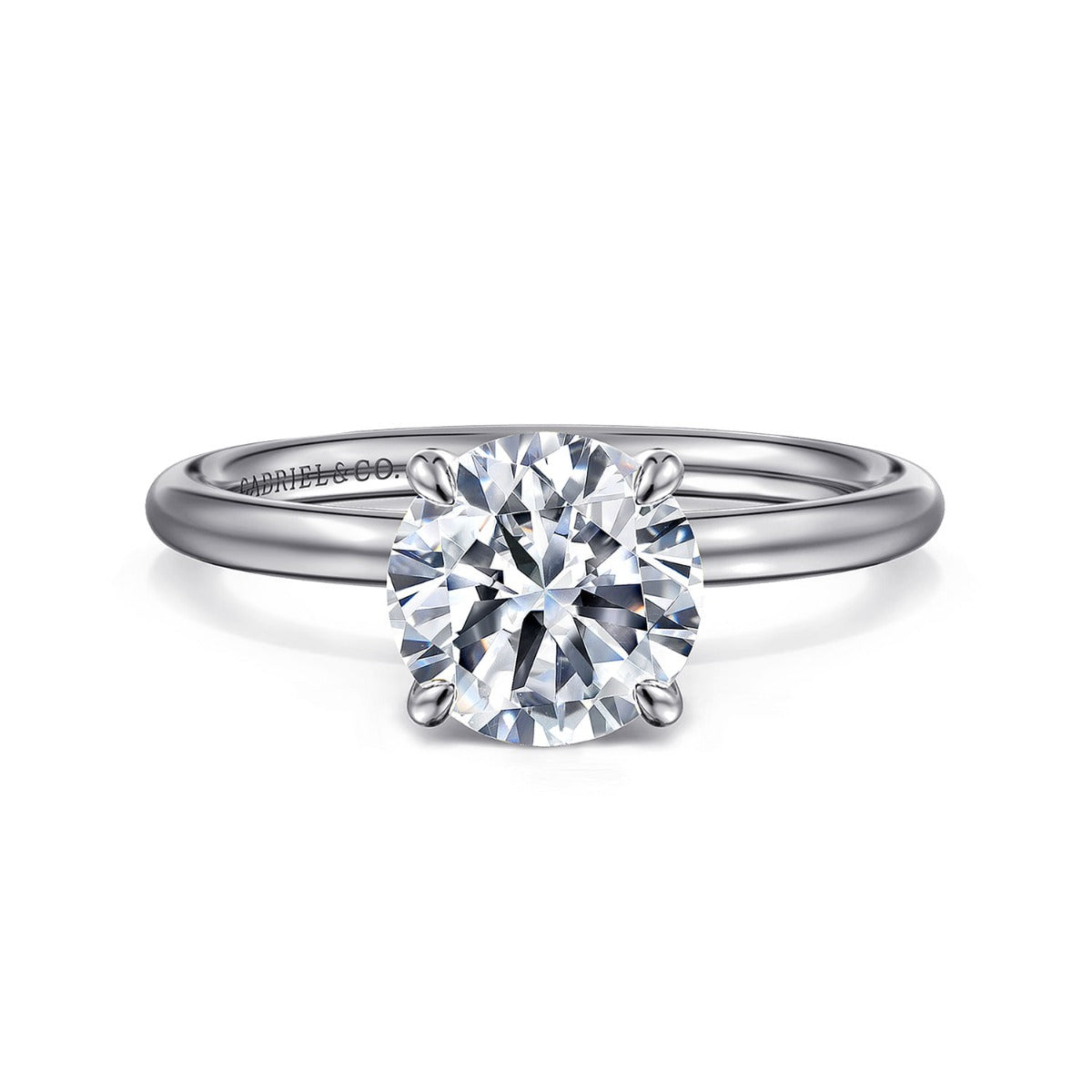 Tiana - 14K White Gold Round Solitaire Semi-Mount Ring