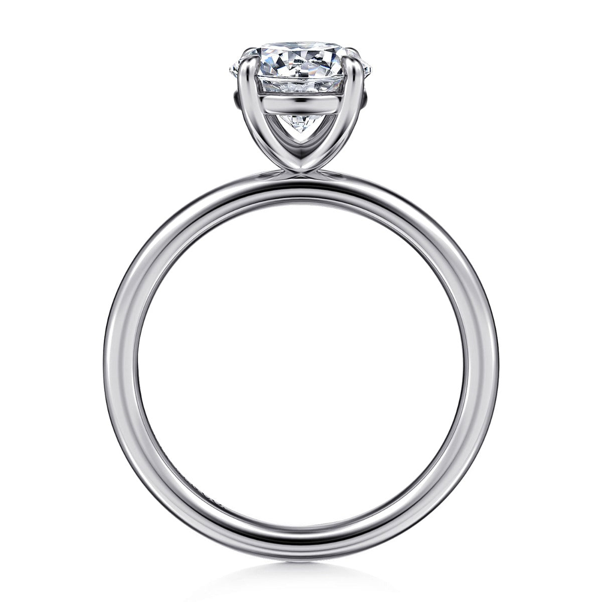Tiana - 14K White Gold Round Solitaire Semi-Mount Ring