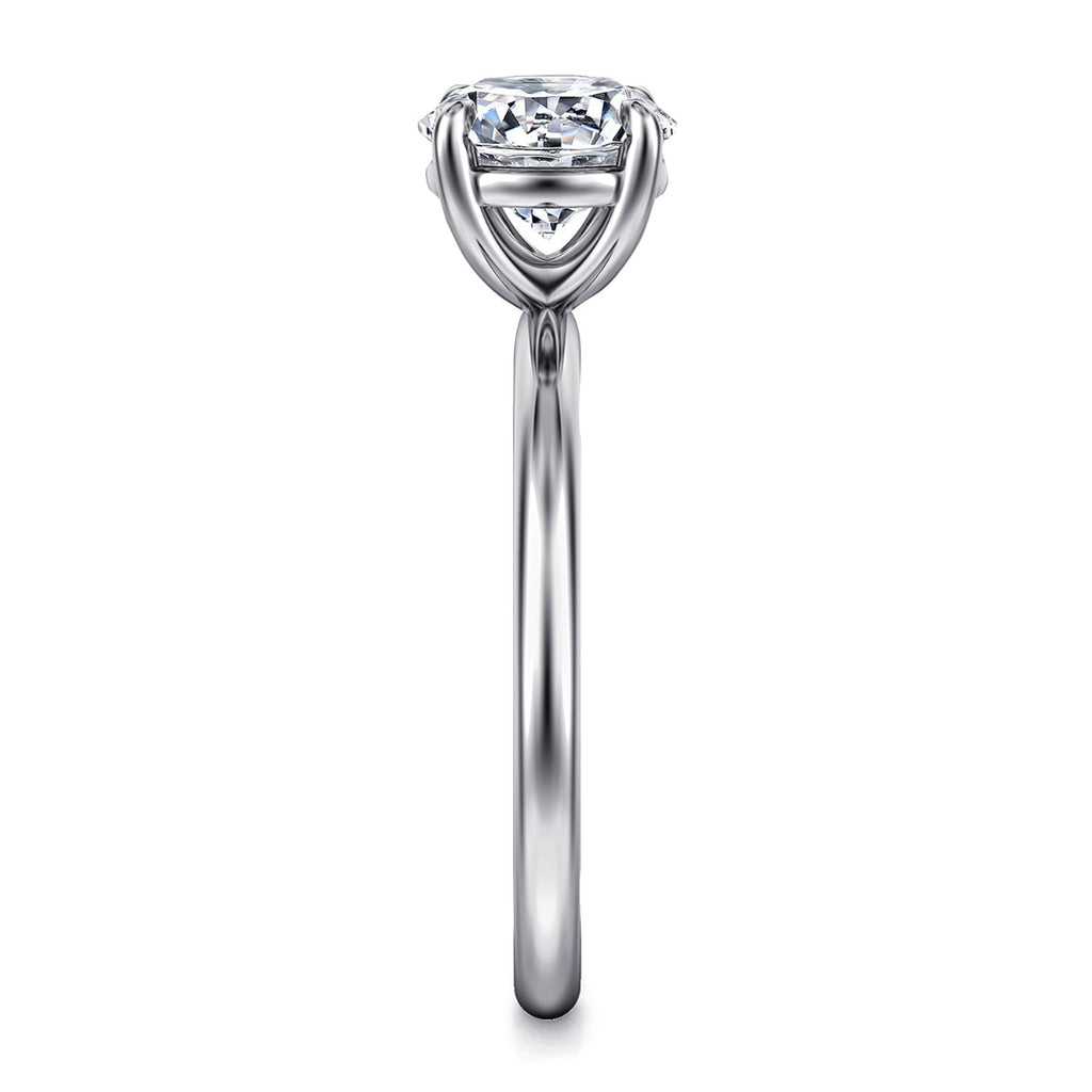 Tiana - 14K White Gold Round Solitaire Semi-Mount Ring