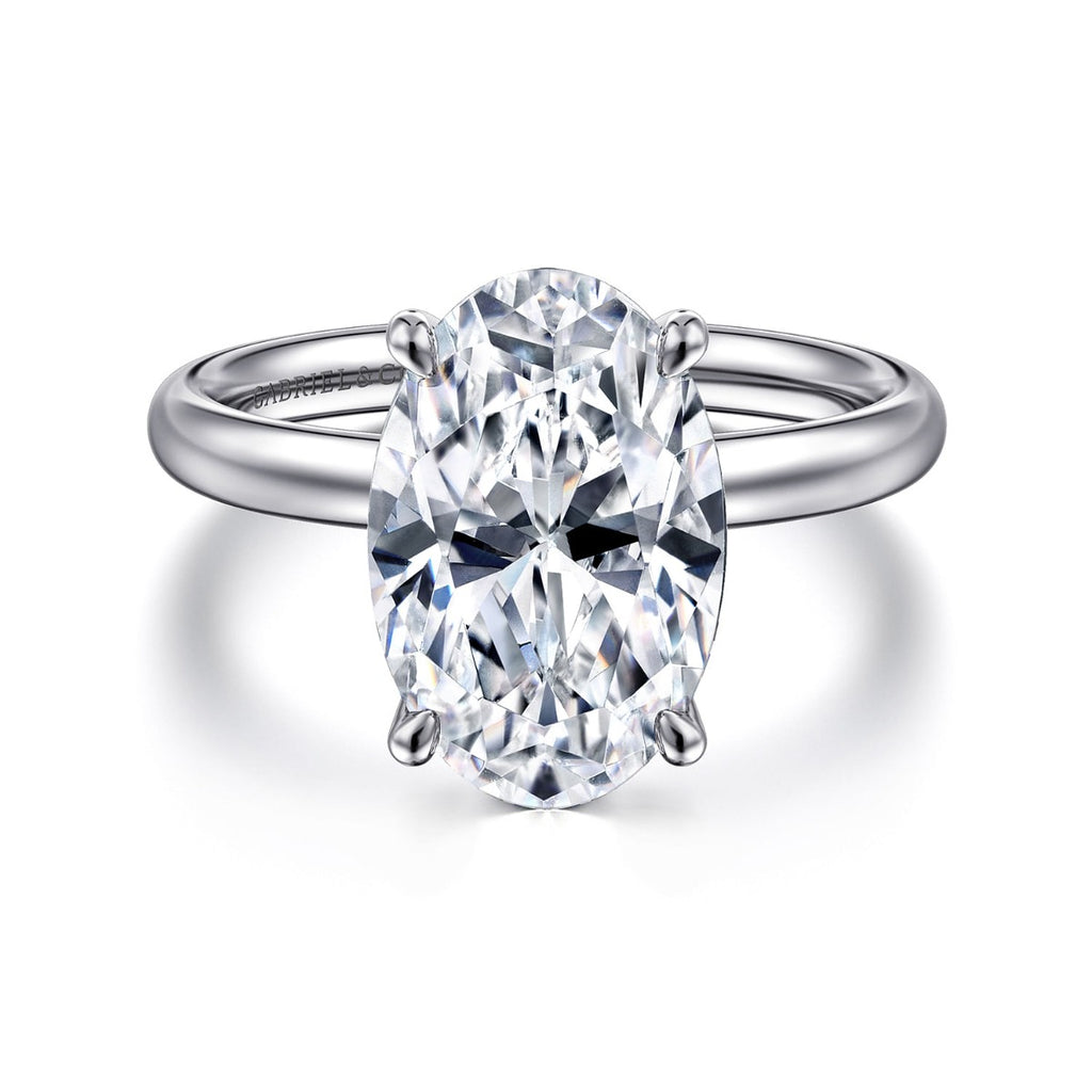 Unite - 14K White Gold Oval Solitaire Semi-Mount Ring