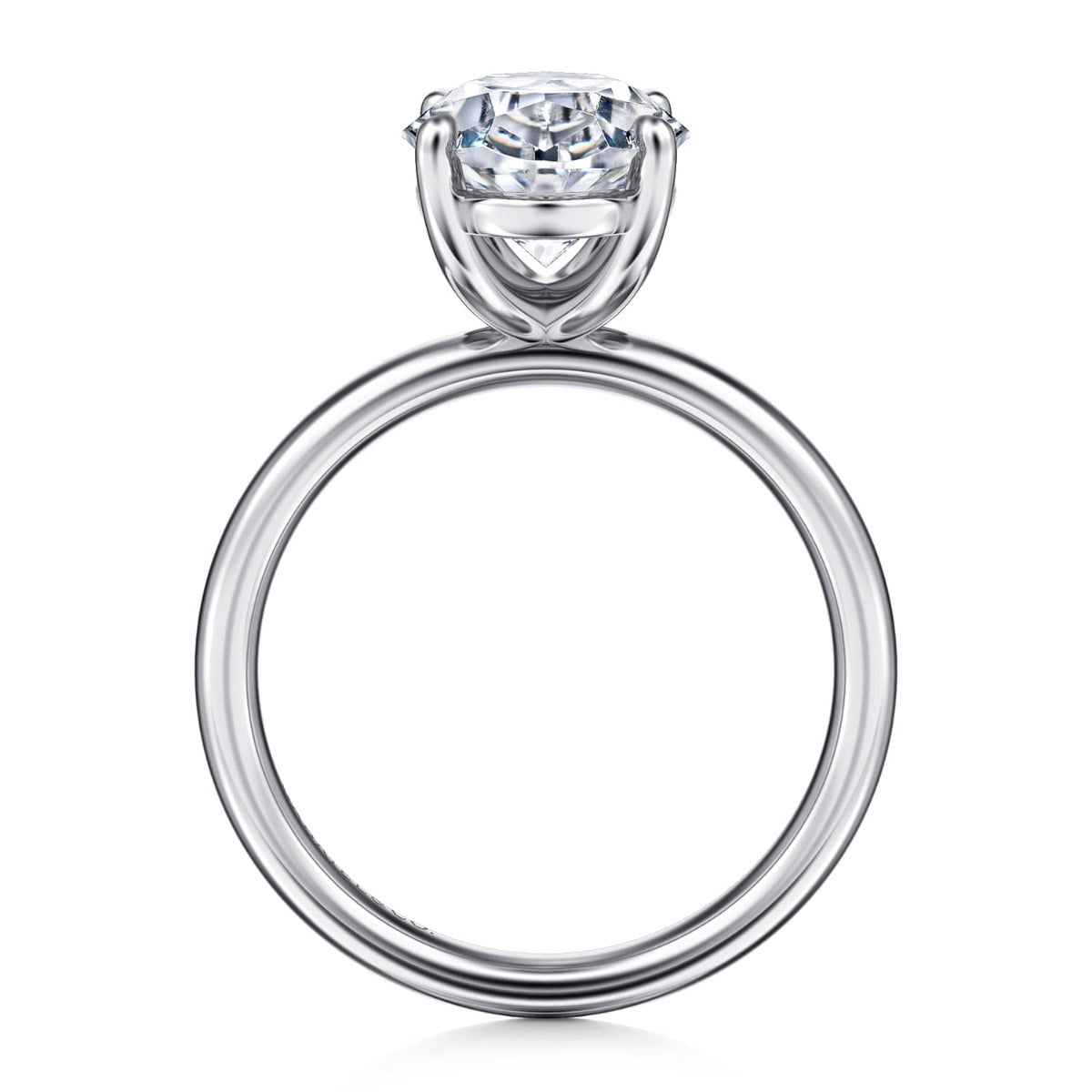 Unite - 14K White Gold Oval Solitaire Semi-Mount Ring