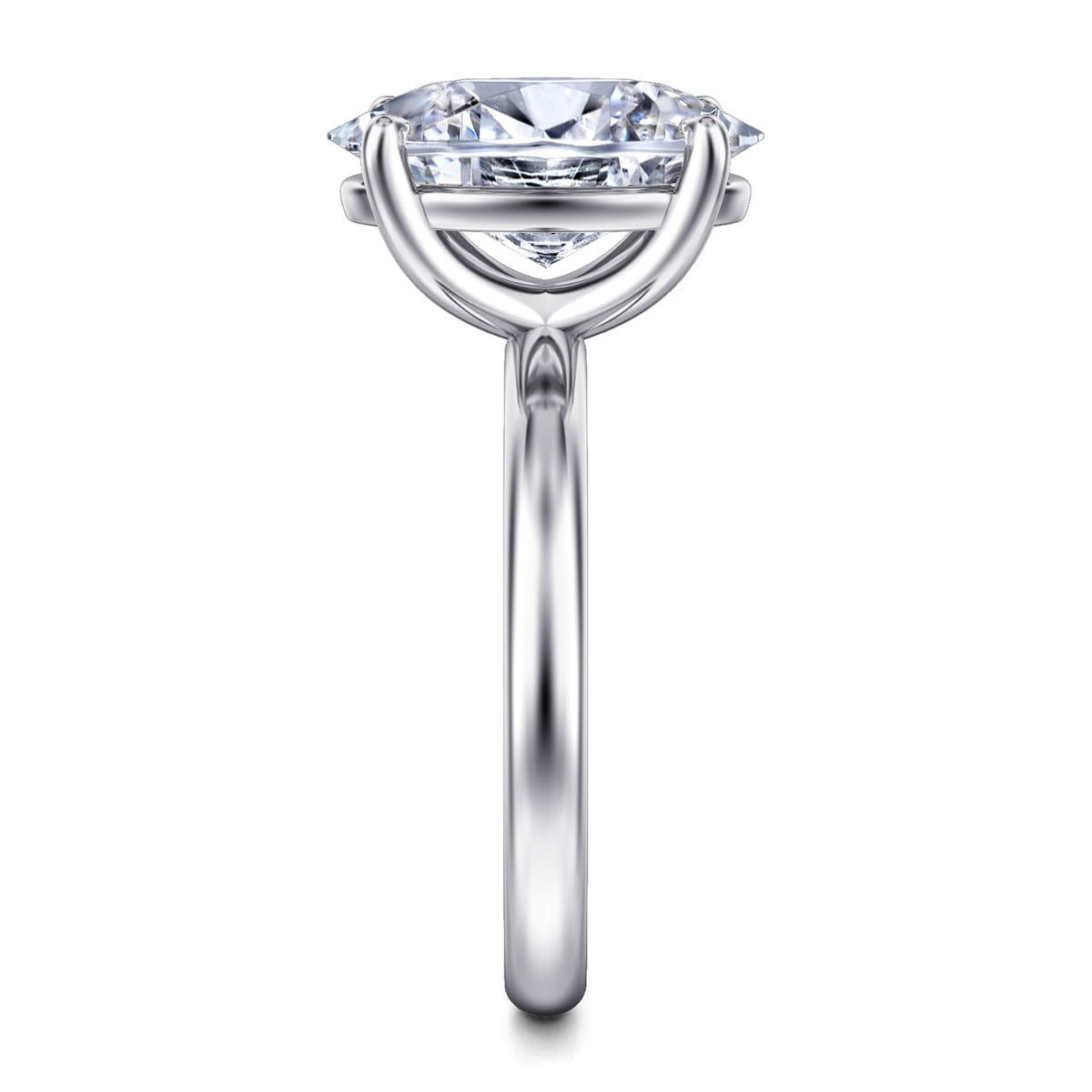 Unite - 14K White Gold Oval Solitaire Semi-Mount Ring