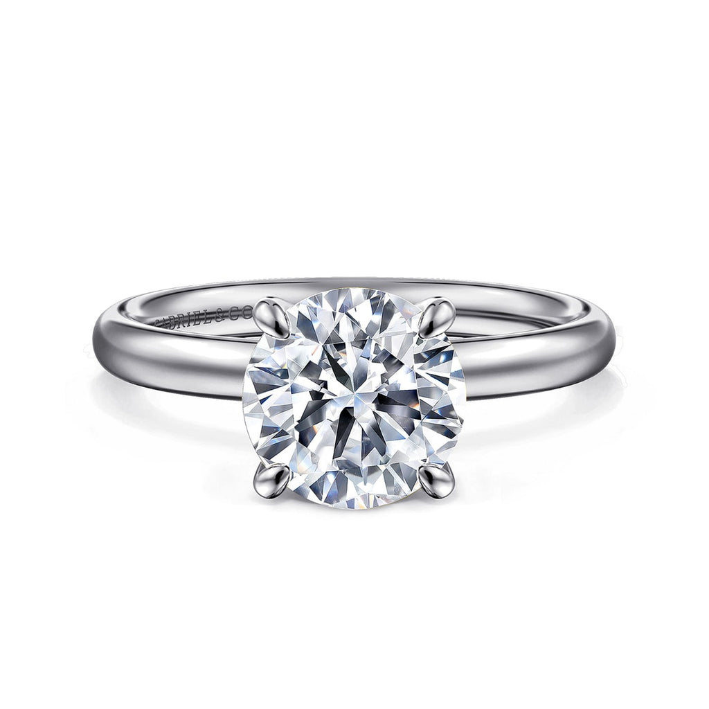 Unite - 14K White Gold Round Solitaire Semi-Mount Ring
