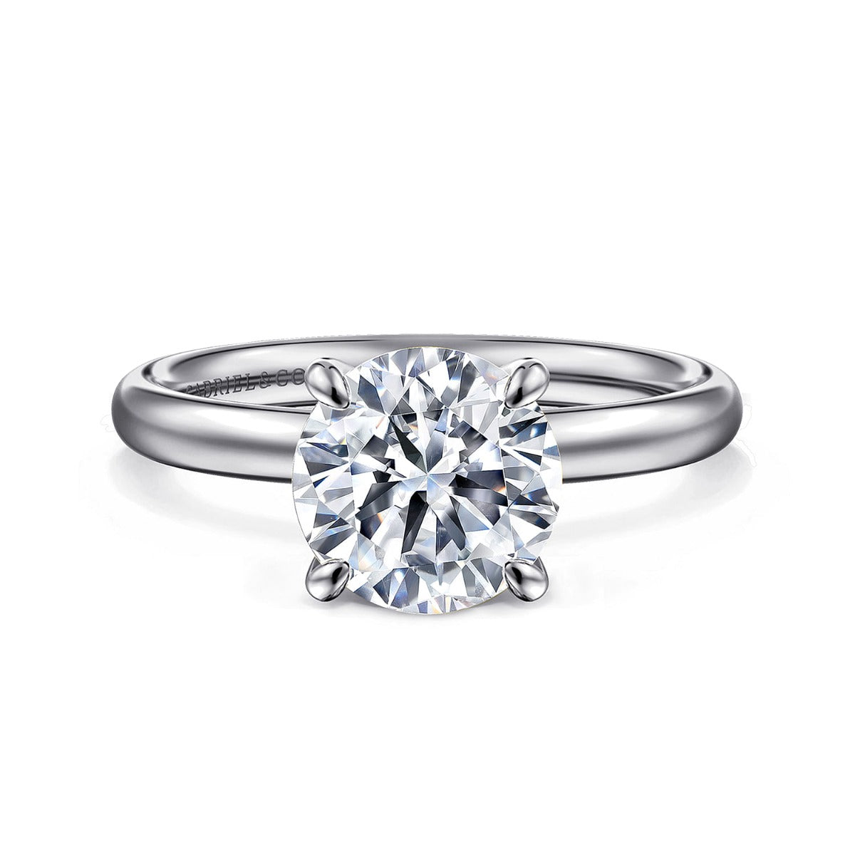 Unite - 14K White Gold Round Solitaire Semi-Mount Ring