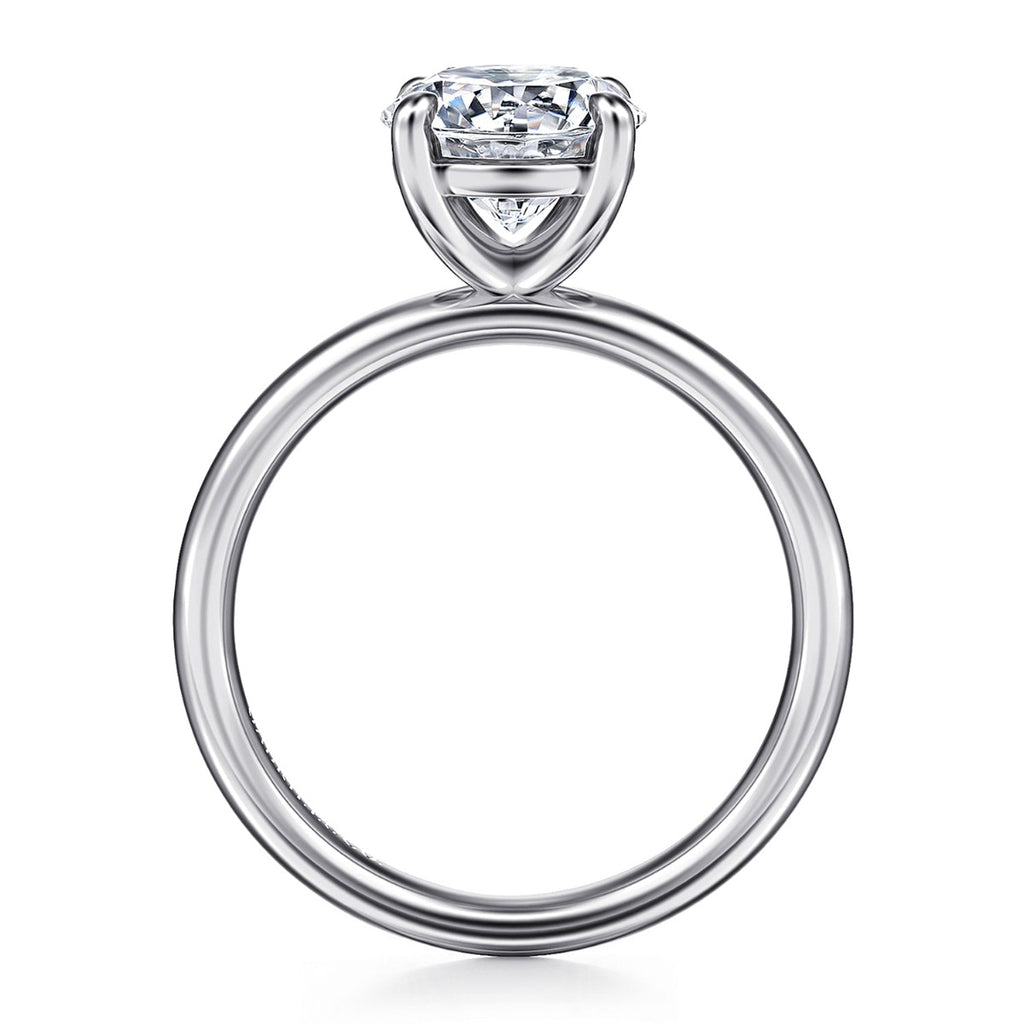 Unite - 14K White Gold Round Solitaire Semi-Mount Ring