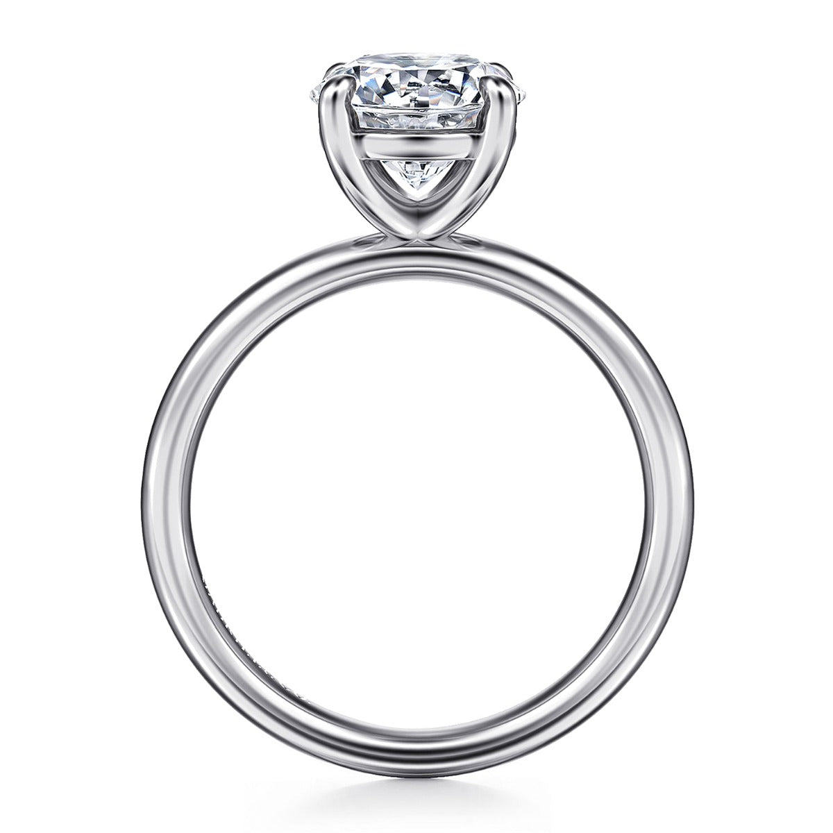 Unite - 14K White Gold Round Solitaire Semi-Mount Ring