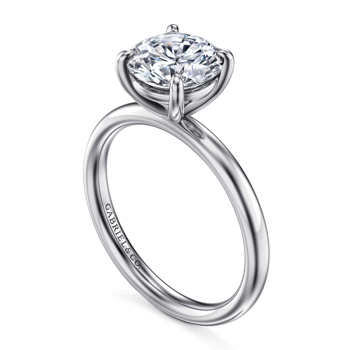 Unite - 14K White Gold Round Solitaire Semi-Mount Ring