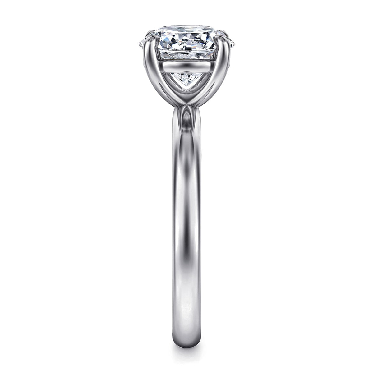 Unite - 14K White Gold Round Solitaire Semi-Mount Ring